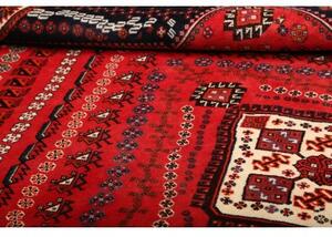 Tappeto Shiraz Geometrico Rosso Nero 177x280 Cm