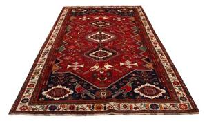 Tappeto Shiraz Geometrico Rosso Blu Scuro 182x279 Cm