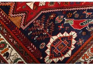 Tappeto Shiraz Geometrico Rosso Blu Scuro 182x279 Cm