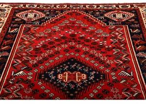 Tappeto Shiraz Stilizzato Rosso Blu Scuro 165x277 Cm