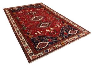Tappeto Shiraz Geometrico Rosso Blu Scuro 182x279 Cm