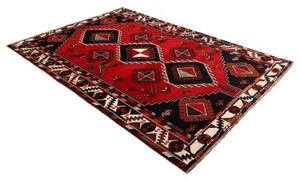 Tappeto Shiraz Geometrico Rosso Nero 175x253 Cm