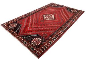 Tappeto Shiraz Geometrico Rosso Nero 177x280 Cm