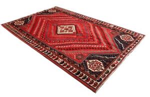 Tappeto Shiraz Geometrico Rosso Nero 177x280 Cm