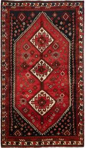 Tappeto Shiraz Stilizzato Rosso Blu Scuro 160x279 Cm