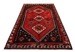 Tappeto Shiraz Stilizzato Rosso Blu Scuro 160x279 Cm
