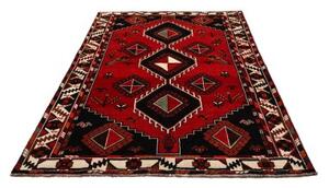 Tappeto Shiraz Geometrico Rosso Nero 175x253 Cm