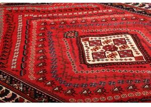 Tappeto Shiraz Geometrico Rosso Nero 177x280 Cm