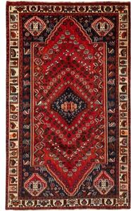 Tappeto Shiraz Stilizzato Rosso Blu Scuro 165x277 Cm