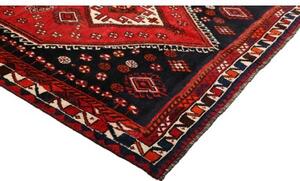 Tappeto Shiraz Stilizzato Rosso Blu Scuro 160x279 Cm