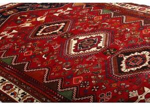 Tappeto Shiraz Geometrico Rosso Blu Scuro 182x279 Cm