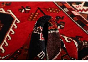 Tappeto Shiraz Geometrico Rosso Nero 175x253 Cm