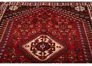 Tappeto Shiraz Stilizzato Rosso Scuro Nero 160x253 Cm