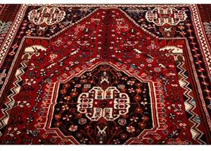 Tappeto Shiraz Stilizzato Rosso Scuro Nero 160x250 Cm