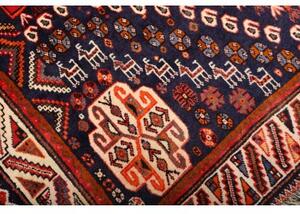 Tappeto Shiraz Stilizzato Rosso Mattone Blu Notte 170x280 Cm