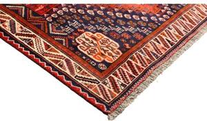 Tappeto Shiraz Stilizzato Rosso Mattone Blu Notte 170x280 Cm