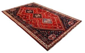 Tappeto Shiraz Geometrico Rosso Blu Scuro 170x262 Cm