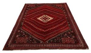 Tappeto Shiraz Stilizzato Rosso Scuro Blu Scuro 170x249 Cm