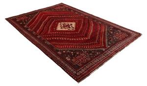 Tappeto Shiraz Stilizzato Rosso Scuro Blu Scuro 170x249 Cm