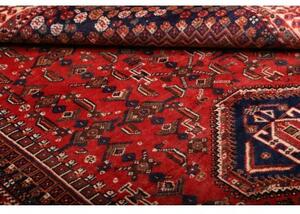 Tappeto Shiraz Stilizzato Rosso Ruggine Blu Scuro 160x260 Cm