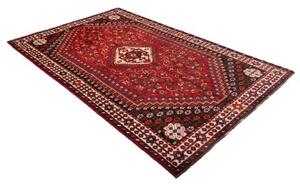 Tappeto Shiraz Stilizzato Rosso Scuro Nero 160x253 Cm