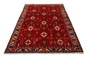 Tappeto Shiraz Geometrico Rosso Beige 158x258 Cm