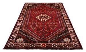Tappeto Shiraz Stilizzato Rosso Scuro Nero 160x253 Cm