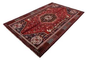 Tappeto Shiraz Stilizzato Rosso Scuro Nero 160x250 Cm