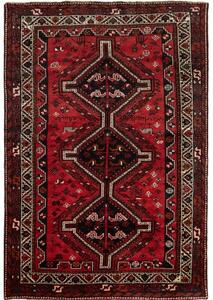Tappeto Shiraz Stilizzato Rosso Mattone Nero 171x251 Cm