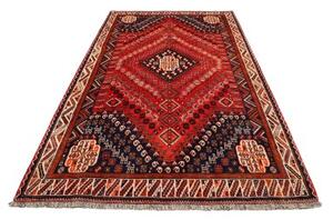 Tappeto Shiraz Stilizzato Rosso Mattone Blu Notte 170x280 Cm