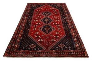 Tappeto Shiraz Stilizzato Rosso Blu Scuro 162x274 Cm