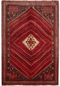 Tappeto Shiraz Stilizzato Rosso Scuro Blu Scuro 170x249 Cm
