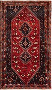 Tappeto Shiraz Stilizzato Rosso Blu Scuro 162x274 Cm