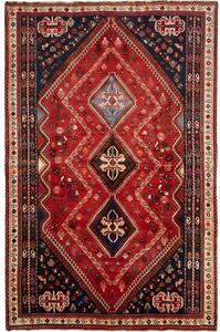 Tappeto Shiraz Geometrico Rosso Blu Scuro 170x262 Cm
