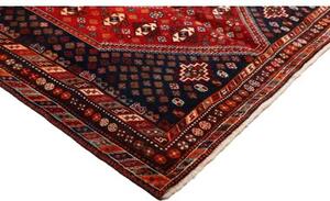 Tappeto Shiraz Stilizzato Rosso Blu Scuro 162x274 Cm
