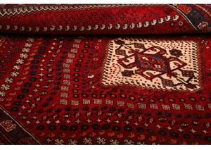 Tappeto Shiraz Stilizzato Rosso Scuro Blu Scuro 170x249 Cm