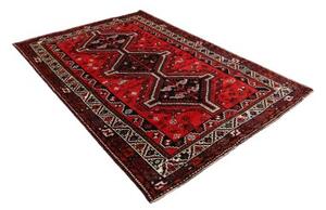 Tappeto Shiraz Stilizzato Rosso Mattone Nero 171x251 Cm