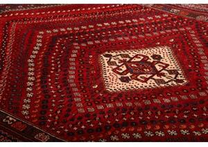 Tappeto Shiraz Stilizzato Rosso Scuro Blu Scuro 170x249 Cm