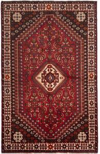 Tappeto Shiraz Stilizzato Rosso Scuro Nero 160x253 Cm