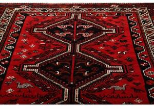 Tappeto Shiraz Stilizzato Rosso Mattone Nero 171x251 Cm