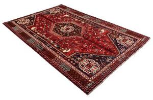 Tappeto Shiraz Stilizzato Rosso Scuro Nero 160x250 Cm