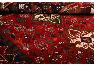 Tappeto Shiraz Stilizzato Rosso Nero 170x275 Cm