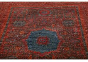 Tappeto Kairo Medaglione Rosso Mattone Blu Petrolio 152x200 Cm