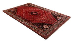 Tappeto Shiraz Stilizzato Rosso Nero 162x250 Cm