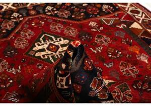 Tappeto Shiraz Stilizzato Rosso Nero 170x275 Cm