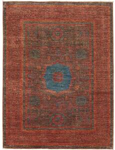 Tappeto Kairo Medaglione Rosso Mattone Blu Petrolio 152x200 Cm