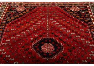 Tappeto Shiraz Stilizzato Rosso Nero 162x250 Cm