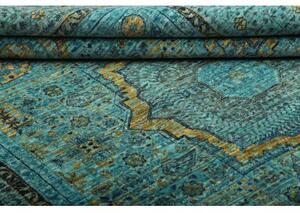 Tappeto Kairo Stilizzato Verde Petrolio Ocra 173x243 Cm