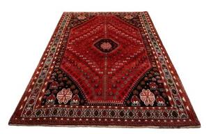 Tappeto Shiraz Stilizzato Rosso Nero 162x250 Cm