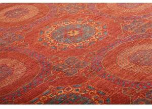 Tappeto Kairo Geometrico Rosso Mattone Blu Avio 171x240 Cm